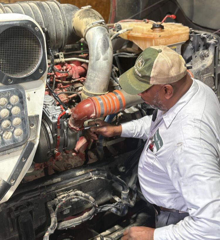 Kevin working on a diesel turbo
